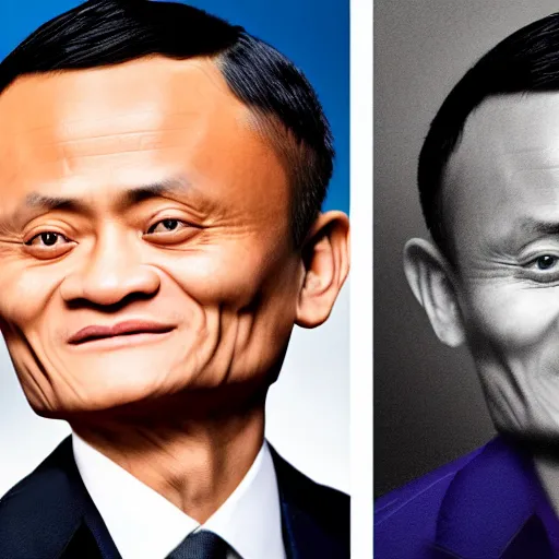 Image similar to jack ma tiny face enlarge cranium photo portrait