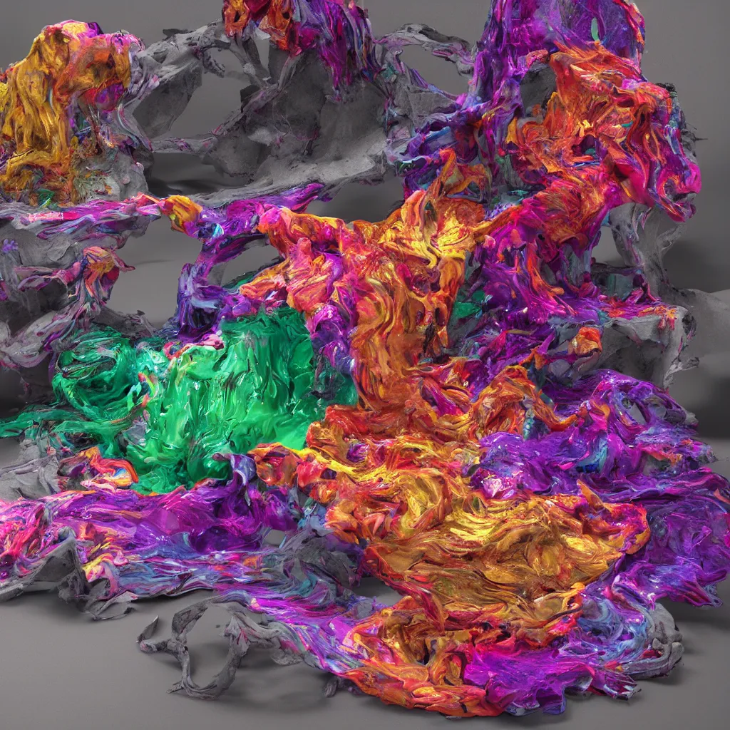 Image similar to painful pleasures by lynda benglis, octane render, colorful, 4 k, 8 k