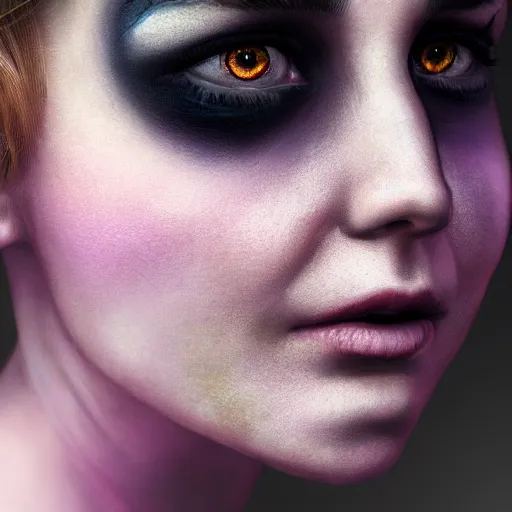 Prompt: face portrait of a woman, inspired by mandy jurgens, fractal face jewellery, light make up, 4 k, high detailed, illustration