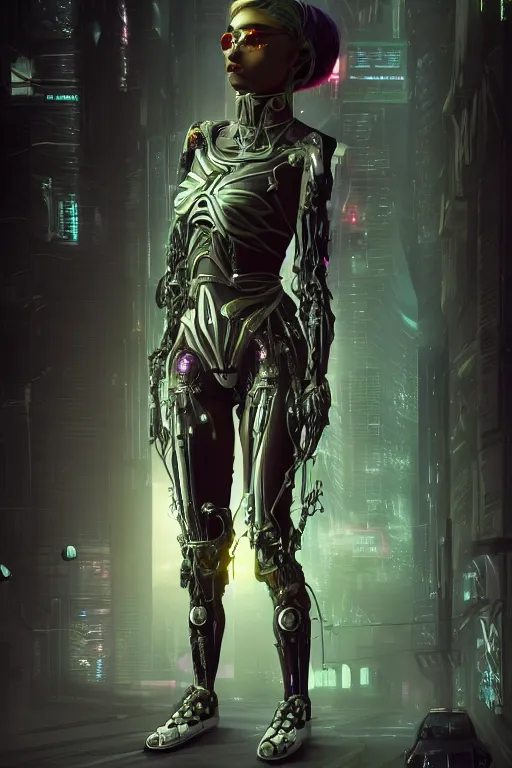 Prompt: a beautiful insufficently dressed metahuman biomechanical heavily cybered female shadowrunner fullbody portrait by echo chernik in the style of shadowrun returns pc game. 8k 3d realistic render. Dark atmosphere volumetric lighting. Cyberpunk feel. Hypermaximalist ultradetailed cinematic charachter concept art. Uncut, unzoom, centered, slightly distant, but clearly visible, feminine pose. Digital illustration. View from below
