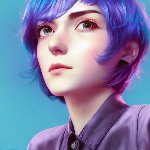 Image similar to a beautiful ramona flowers with head tilted back, focus close on eyes realistic skin texture, eighties holographic art by ilya kuvshinov monet range murata artgerm katsuhiro otomo norman rockwell, highly detailed intricately sharp focus, bedroom eyes trending on pinterest vogue italia unreal engine 5, 4 k uhd image