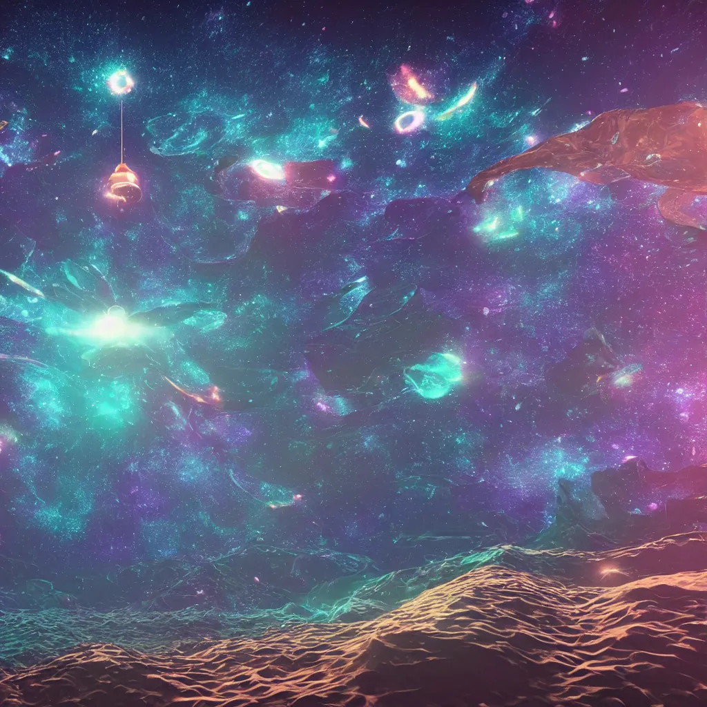Prompt: sand clocks in a galaxy made of stars, space, nebulas stars Dmt Psychedelic cosmos, cosmic, Hallucination, night sky; 8k, artstation, unreal engine, octane render, hdr, surrealistic, hyperrealism, glow, photorealistic, volumetric lighting, Dreamy, dynamic, mystical