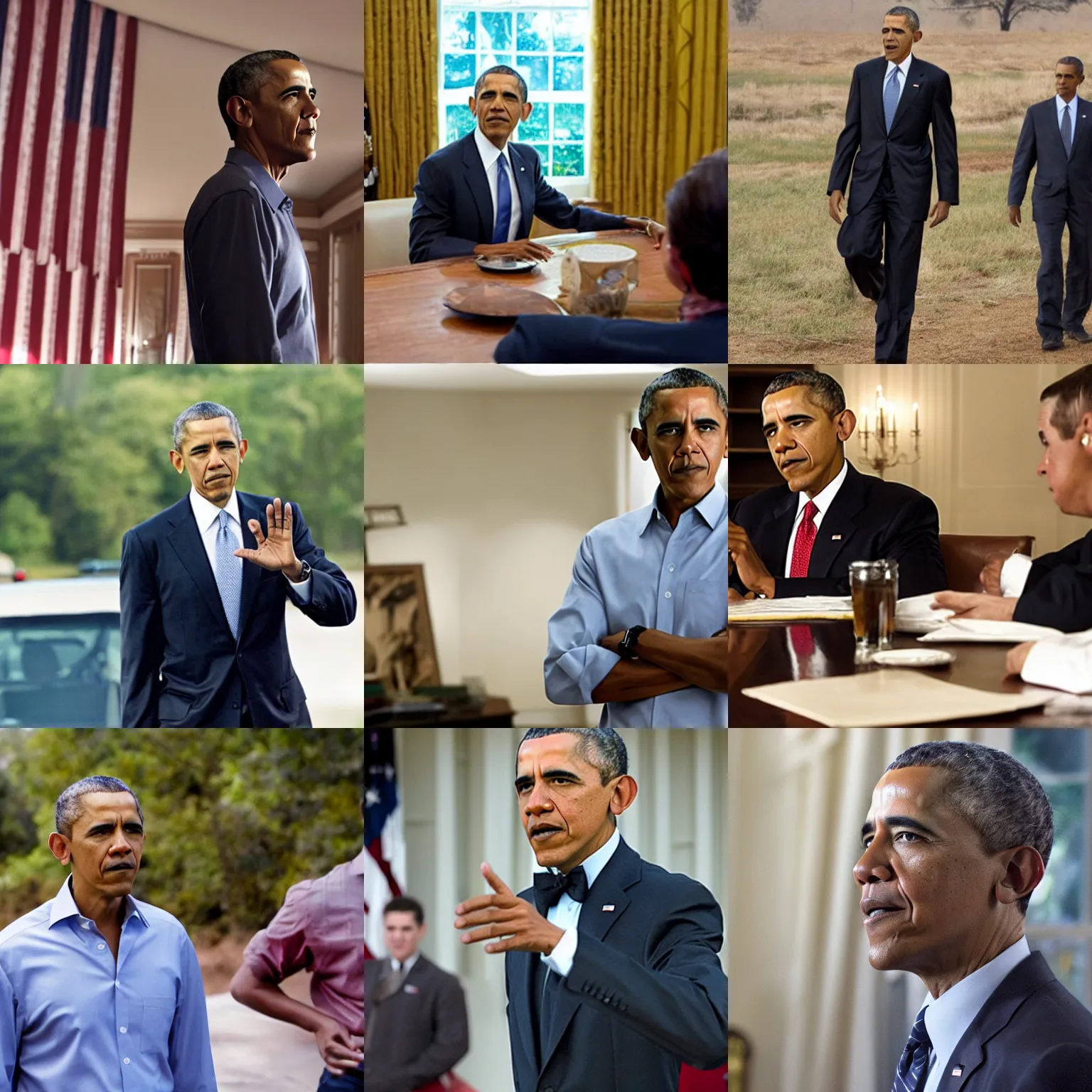 Prompt: Movie still of Barack Obama in Mitt