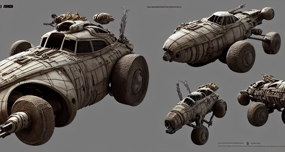 Image similar to highly detailed cinematic scifi render of 3 d sculpt of fury road spaceship, guardians of the galaxy, star wars, maschinen krieger, raphael lecoste, syd mead