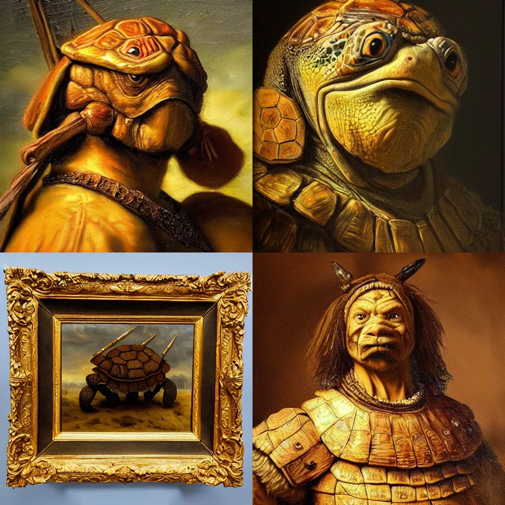 subject barbarian turtle , style very detailed heavy Stable