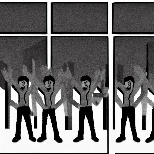 Image similar to an animation of the same man waving his arms shot frame by frame, separated into equally sized frames, from'animation types'