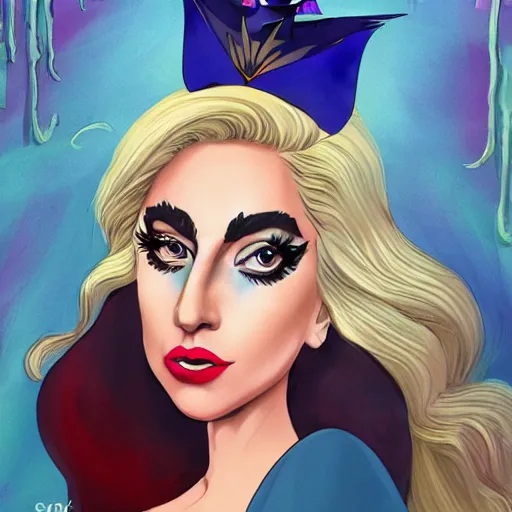 Image similar to lady gaga as a disney princess, tarot artstyle, artstation, concept art, smooth, sharp focus, illustration, hd, 8 k