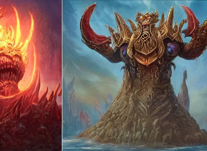 Image similar to donald trump as old god n'zoth in world of warcraft