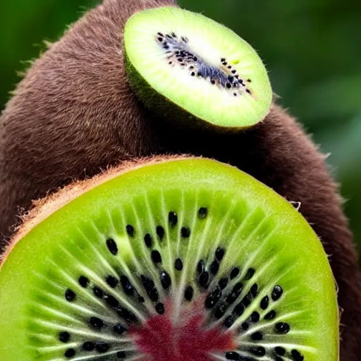 Image similar to a kiwi eating a kiwi