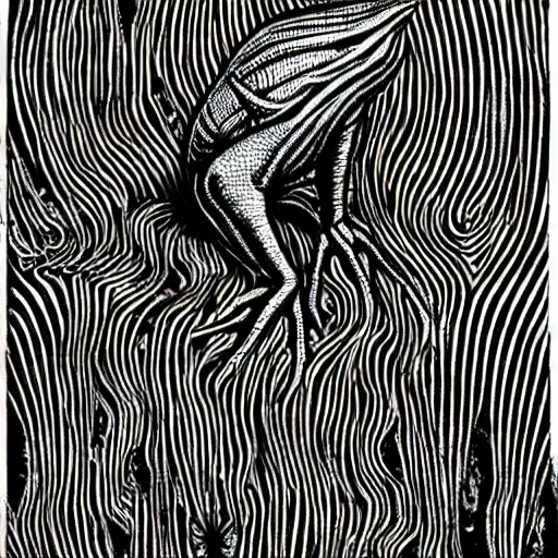 Image similar to eldritch frog abomination of unimaginable horror by h. r. giger and junji ito, speculative evolution, op art with big bold patterns