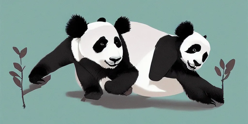 Image similar to “a lovely panda animation style. Concept art by Nico Marlet”