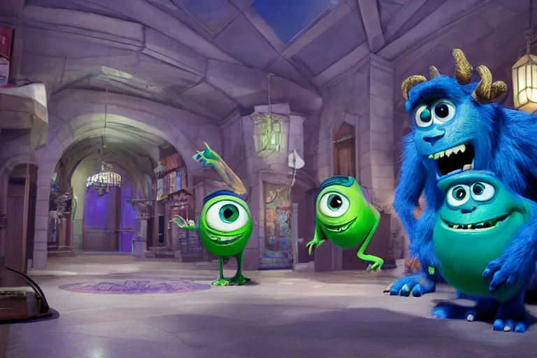 Prompt: the most amazing dream you ever had about monster university, hyper realistic, ambient lighting, concept art, intricate, hyper detailed, smooth, volumetric lighting, octane