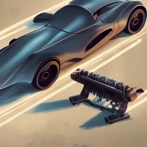 Image similar to aftermarket car, elegant, digital painting, concept art, smooth, sharp focus, art style from Wang Ke and Greg Rutkowski and Bruce Kaiser and Scott Robertson and Dmitry Mazurkevich and Doruk Erdem and Jon Sibal, small style cue from Blade Runner and Minority Report and iRobots