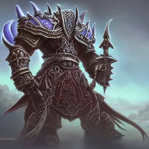 Image similar to kel'thuzad, world of warcraft, artstation, extremely detailed, 8 k, high quality, beatufil painting, chains