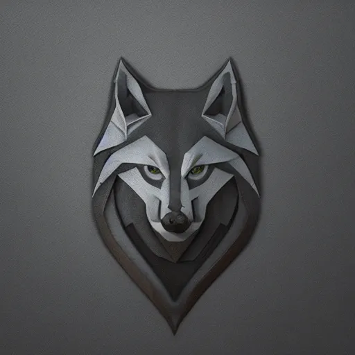 Prompt: wolf face logo, illustration, viking style, octane render, dystopian