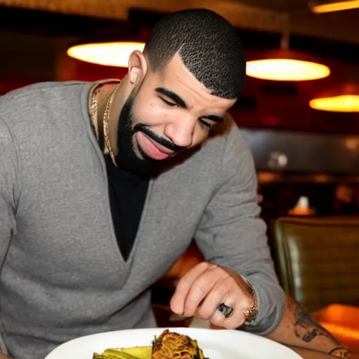 Prompt: drake at a diner