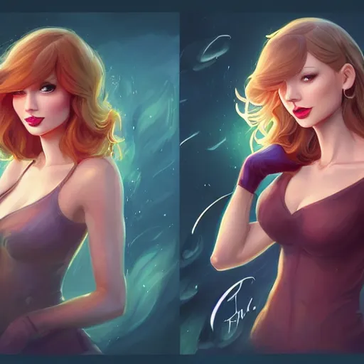 Image similar to a portrait of a beautiful april o'neil and taylor swift, art by lois van baarle and loish and ross tran and rossdraws and sam yang and samdoesarts and artgerm and saruei and disney, digital art, highly detailed, intricate, sharp focus, trending on artstation hq, deviantart, unreal engine 5, 4 k uhd image