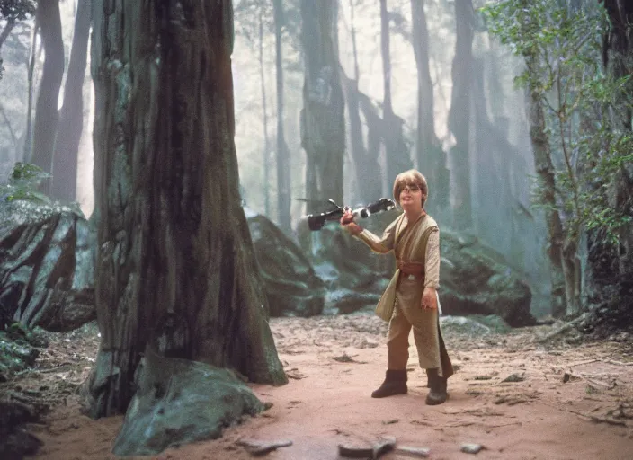 Image similar to luke skywalker at the new jedi temple school jungle. Photographed with Leica Summilux-M 24 mm lens, ISO 100, f/8, Portra 400