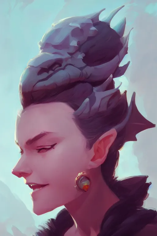 Image similar to just one head, portrait, queen of the dragons, official fanart behance hd artstation by Jesper Ejsing, by RHADS and Makoto Shinkai and Lois van baarle and ilya kuvshinov and rossdraws