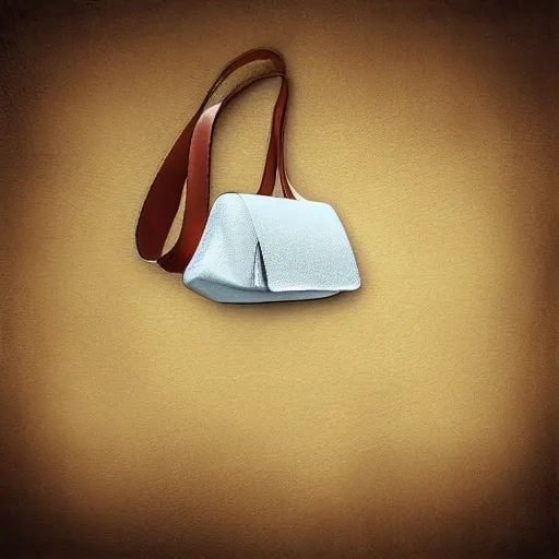 Image similar to a small leather bag, fantasy, blank background, studio lighting, digital art