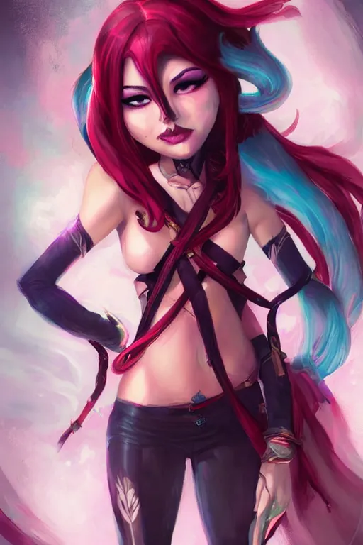 Prompt: Jinx from Arcane by Ross Tran