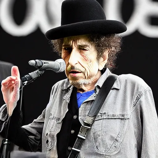 Prompt: Bob Dylan celebrates his 100th birthday