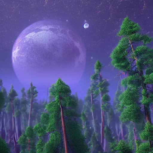 Prompt: looking above at a distant, fabulous, otherworlds forest in a wonderful fantasy world, ultrarealistic, ultradetailed, 8 k