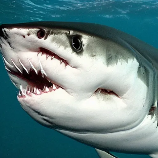 Prompt: A crossbreed of a Piranha and a great white shark, photo