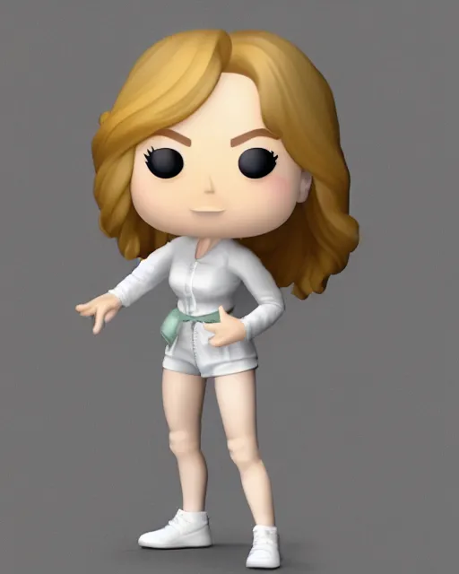 Image similar to full body 3d render of Nicole Kidman as a funko pop, studio lighting, white background, blender, trending on artstation, 8K, highly detailed