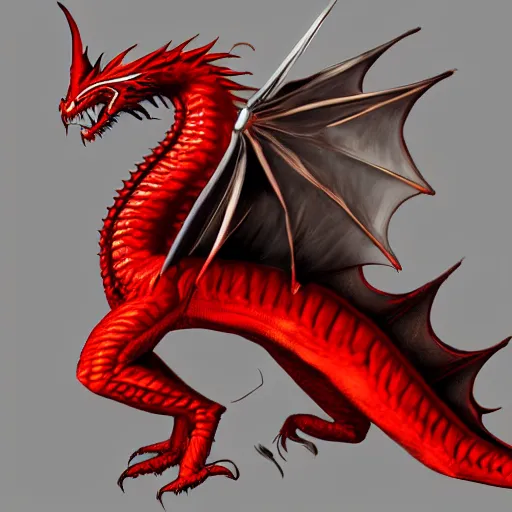 Prompt: red dragon, fantasy, dnd