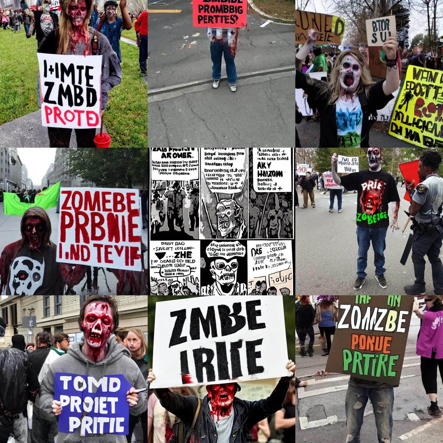 Prompt: zombie protestor