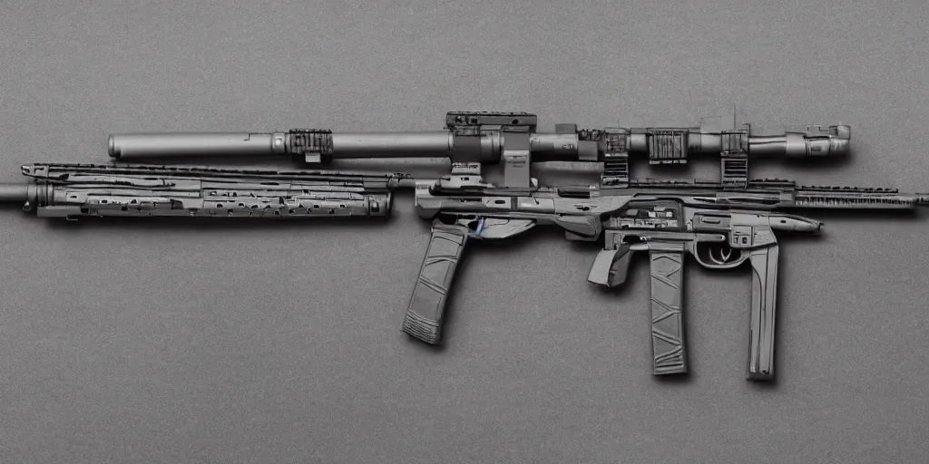 Image similar to a hr giger rifle design, weapon design, gun, high detail