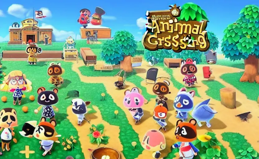 Prompt: animal crossing war