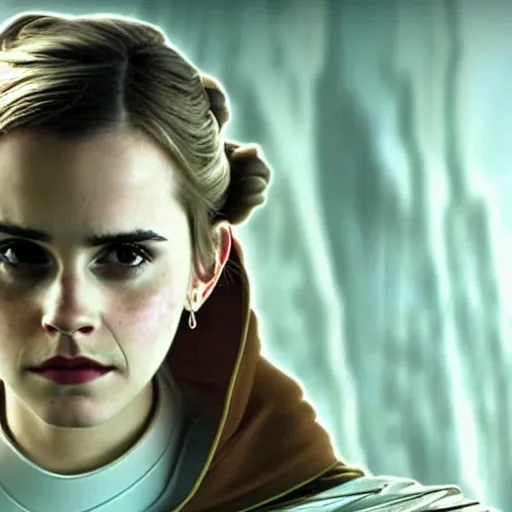 Prompt: emma watson as padme amidala. star wars. film still. screenshot. extremely detailed. 4 k. award winning.