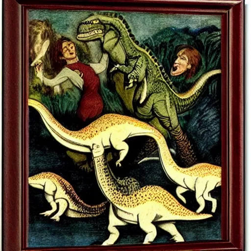 Image similar to dinosaurs by Dante Gabriel Rossetti