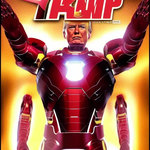 Prompt: Digital painting of Donald Trump as Iron Man, from The Avengers (2012)