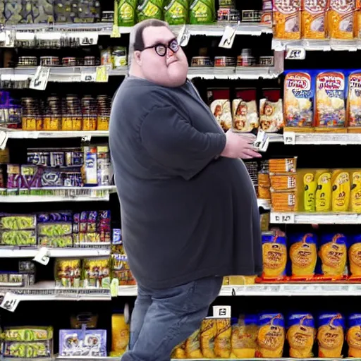 Image similar to obese harry potter in the grocery store, 4 k