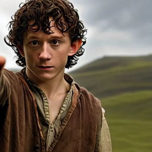 Image similar to tom holland as frodo baggins