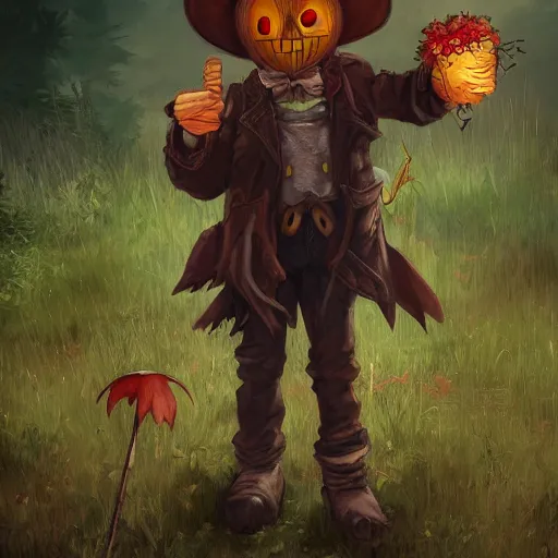 Image similar to scarecrow hunt, artstation