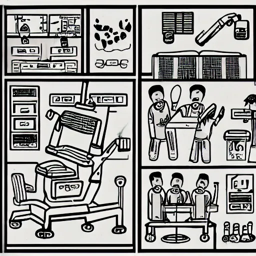 Image similar to chinese surgery operating table, in the style of daniel johnston and outsider art, 8k, line brush, minimal, hard lines, overlaid with traditional chinese adverts