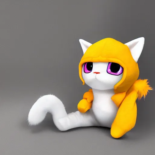 Image similar to cute fumo plush of a catboy in a onesie, anime girl, vray