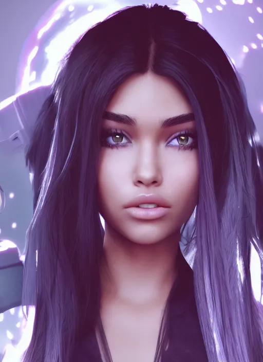 Image similar to Madison Beer as a video game character, digital art, unreal engine, unreal engine render, blender render, render, 4k, coherent