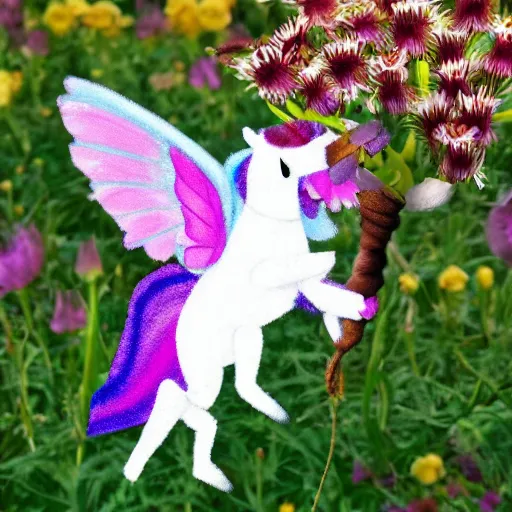 Image similar to photo of a hybrid between a bee and a unicorn