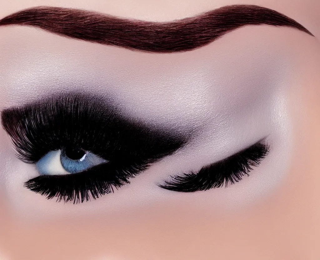 Prompt: beautiful matte airbrush of a long eyelashes with mascaraon white background, inspired by 8 0's airbrush illustrations, art by pater sato