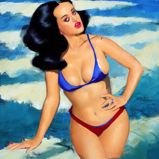 Parasiet Noord Amerika Weigering katy perry in a sexy bikini, artwork by greg manchess, | Stable Diffusion |  OpenArt