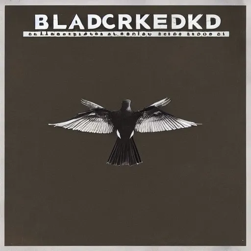 Image similar to Album cover of Blackbird, from the band Alter Bridge, alternative rock, product photo, LP, music,