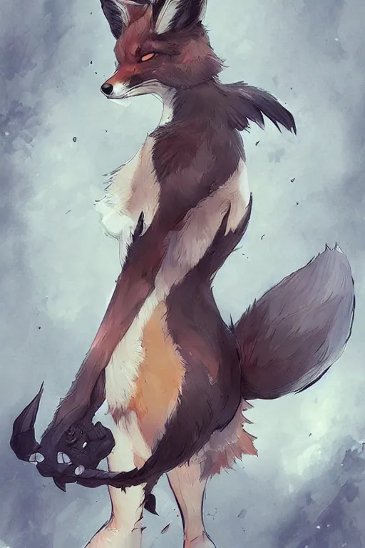 Image similar to a fox fursona, trending on artstation, by kawacy, furry art, digital art, art by dustin nguyen akihiko yoshida greg tocchini