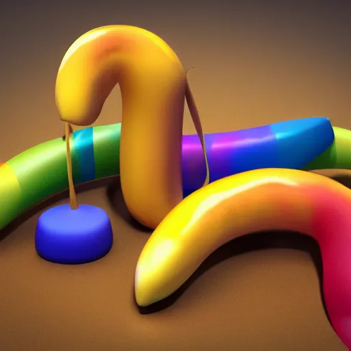 Image similar to 🍌🌈🤩, octane 3 d render