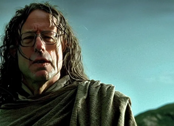 Image similar to film still of!!!!! bernie sanders!!!!! as aragorn in lord of the rings movie, 8 k