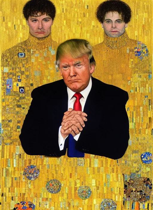 Image similar to portrait of donald trump by gustav klimt